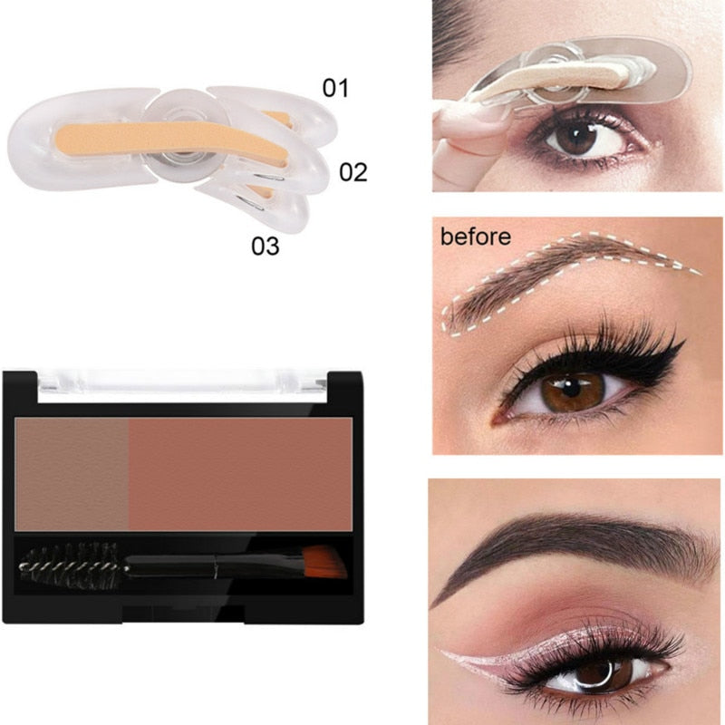 Réglable Sourcils Timbre Étanche Longue Durée Sourcils Crème Sourcils Enhancers Lisse Poudre Palette Sourcils Pigment