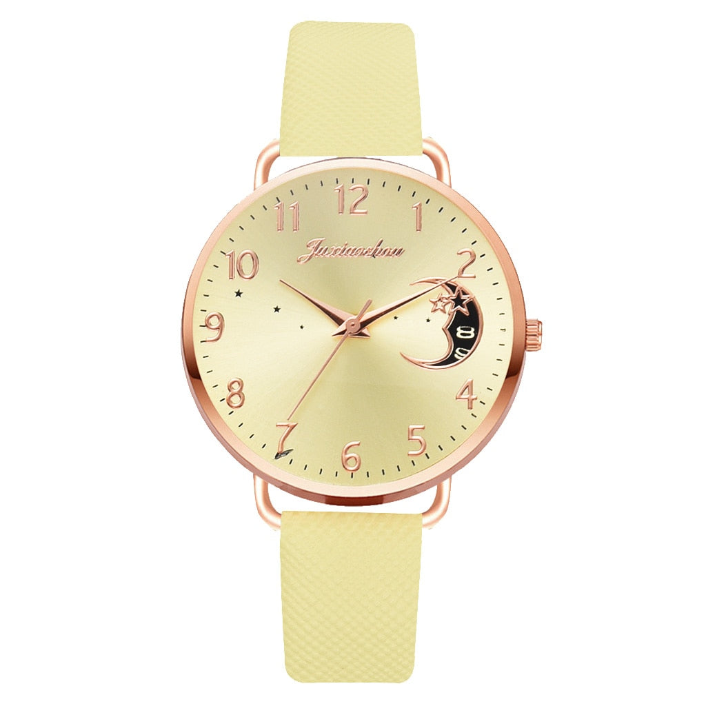 Montre femme cadran numéro de lune Bracelet