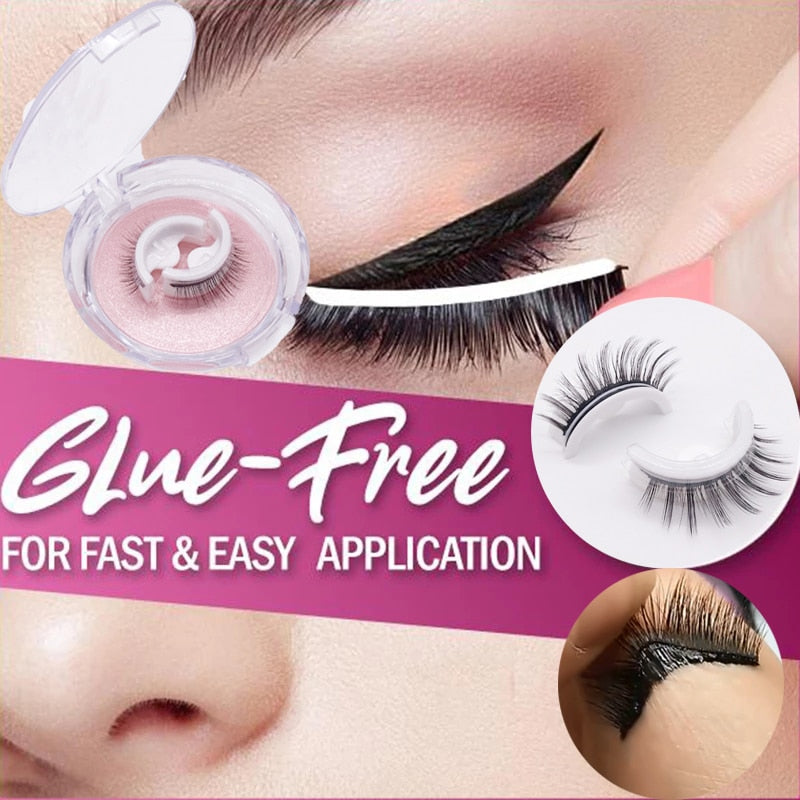 1Pair Reusable Self-adhesive False Eyelashes