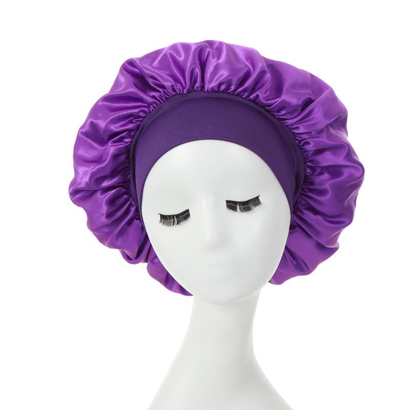 Women Night Sleep Hair Caps Silky Bonnet