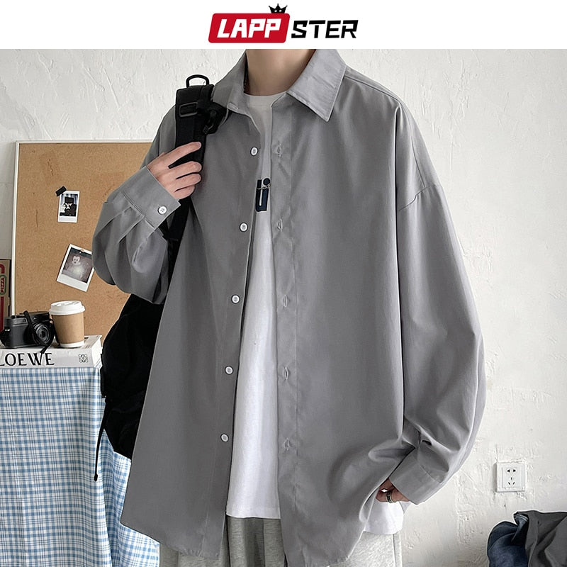 LAPPSTER Men Korean Oversized Shirt