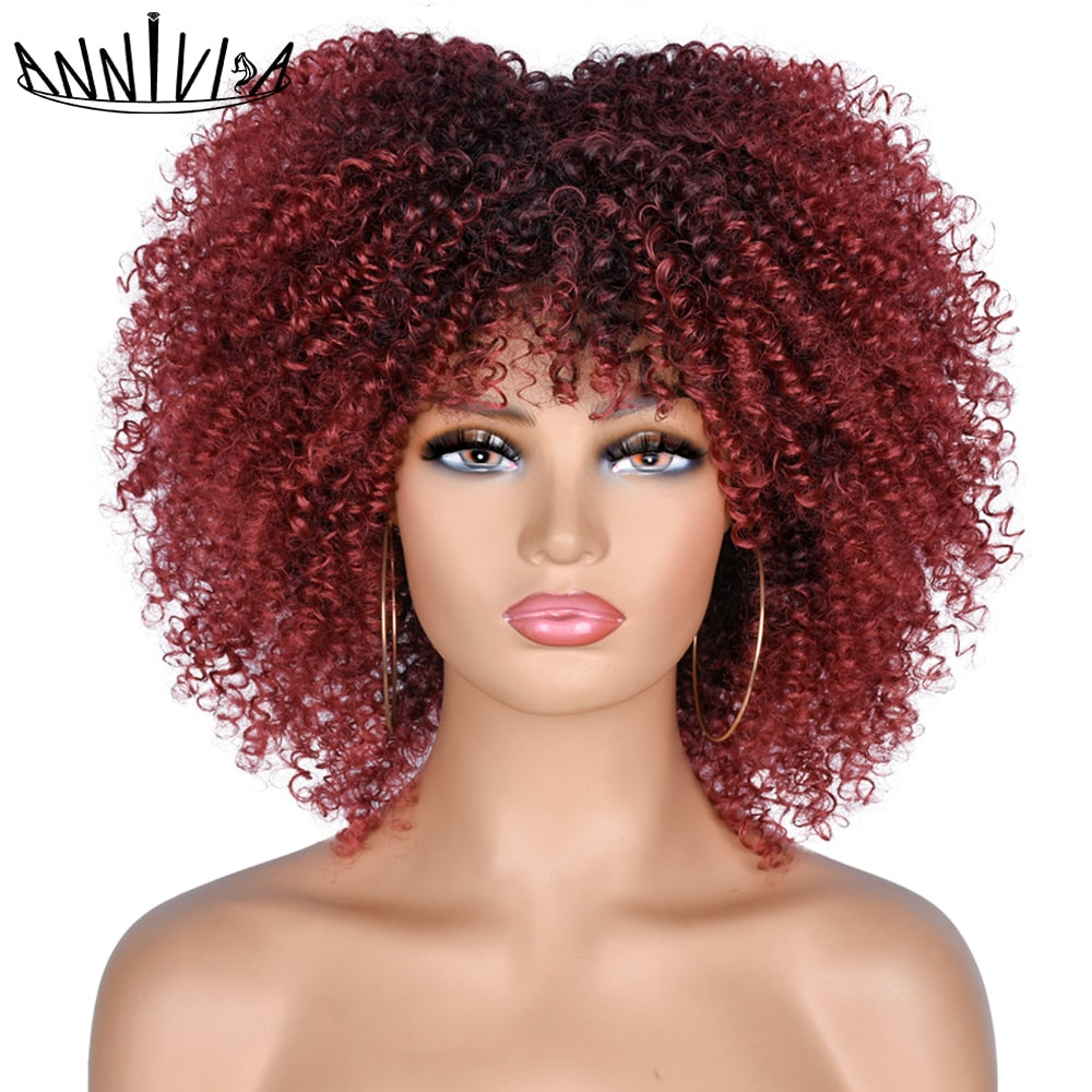 Short Hair Afro Kinky Curly Wigs