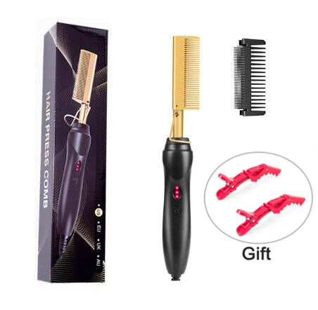 Hot Straightening Heat Pressing Comb Ceramic Curling