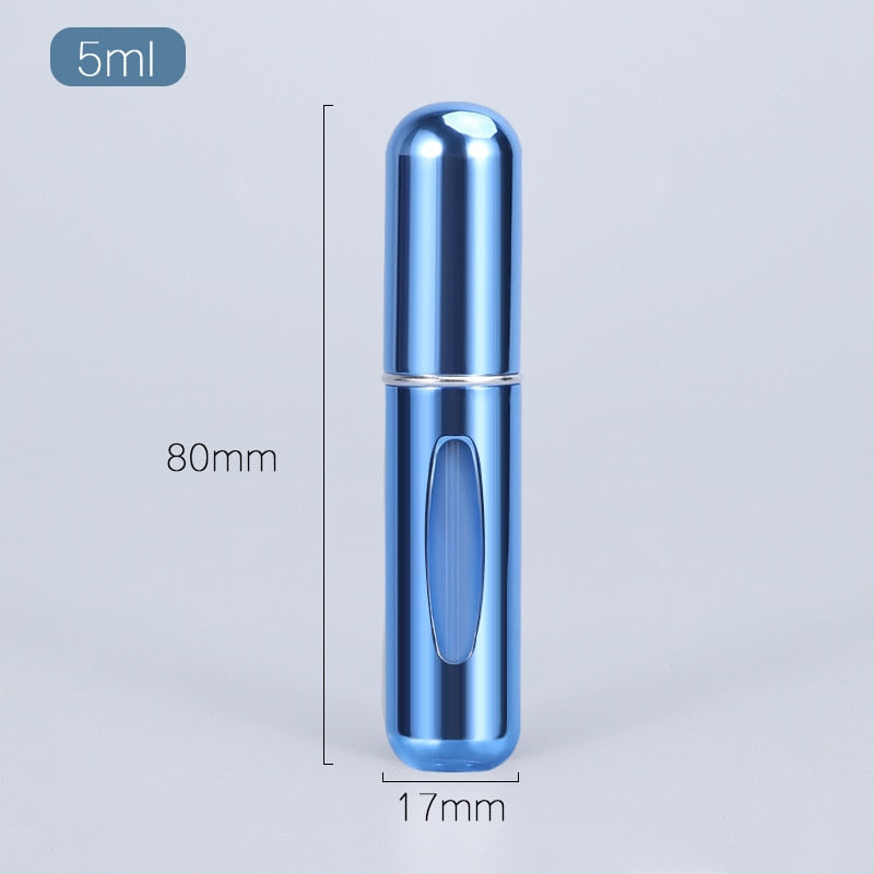 Récipient liquide portatif d'atomiseur de parfum de 5ml pour des cosmétiques Mini bouteille vide d'alcool de jet en aluminium rechargeable pour voyager