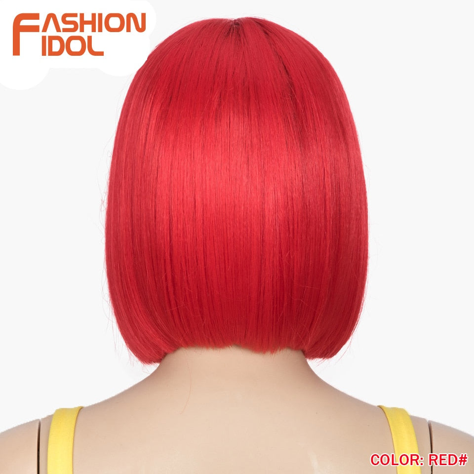 FASHION IDOL 10 Inch Bob Wigs Straight Hair Lace