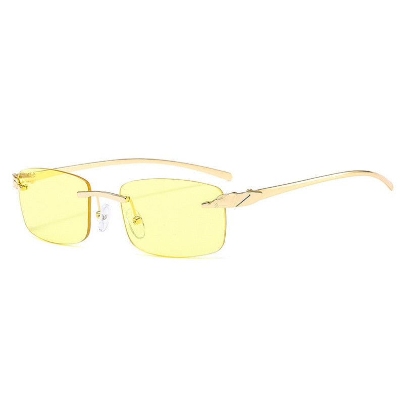 Cheetah Rimless Rectangle Sunglasses