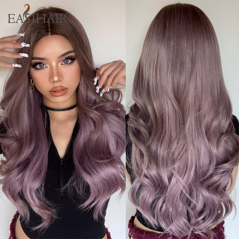 EASIHAIR Long Body Wave Light Brown Wigs