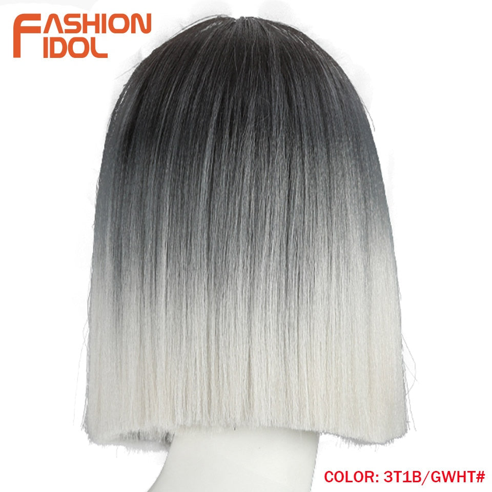 FASHION IDOL 10 Inch Bob Wigs Straight Hair Lace