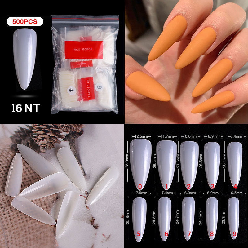 500pcs faux ongles conseils couleur transparente