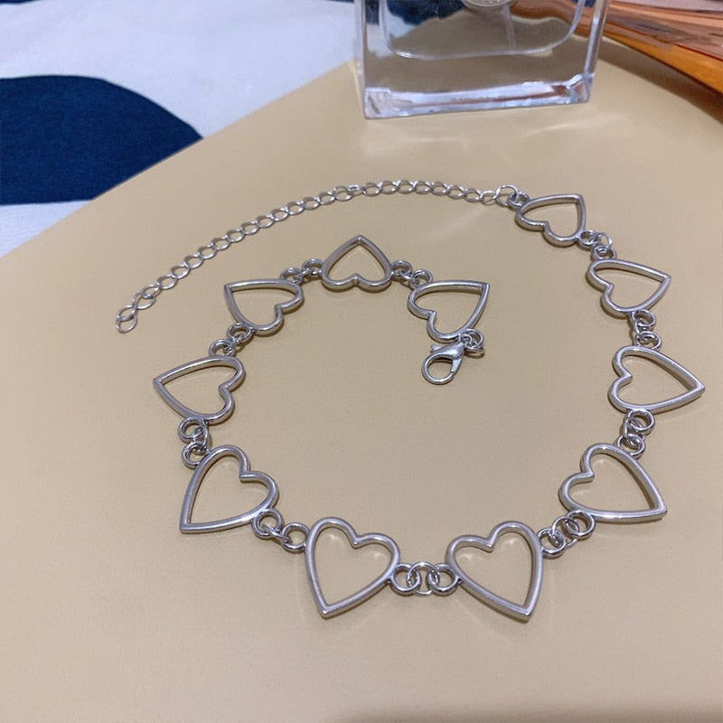 Hollow Korean Sweet Love Heart Necklace