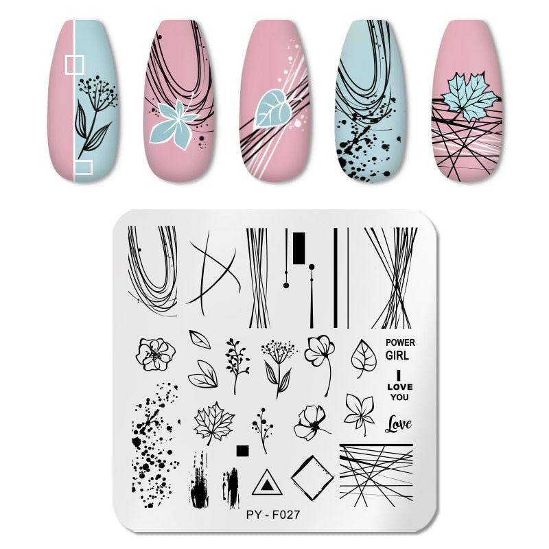 PICT YOU 12*6 cm Nail Art Modèles Estampage Plaque Conception Fleur Animal Verre Température Dentelle Timbre Modèles Plaques Image