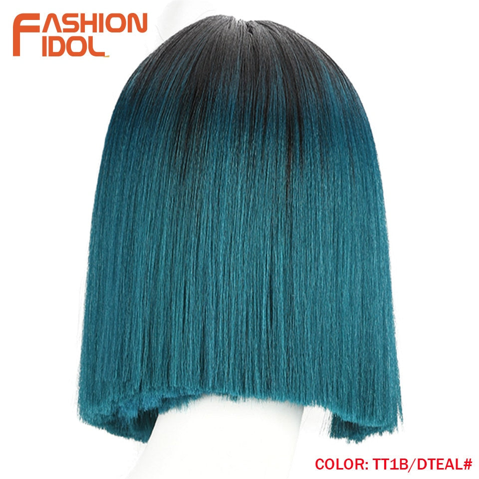 FASHION IDOL 10 Inch Bob Wigs Straight Hair Lace