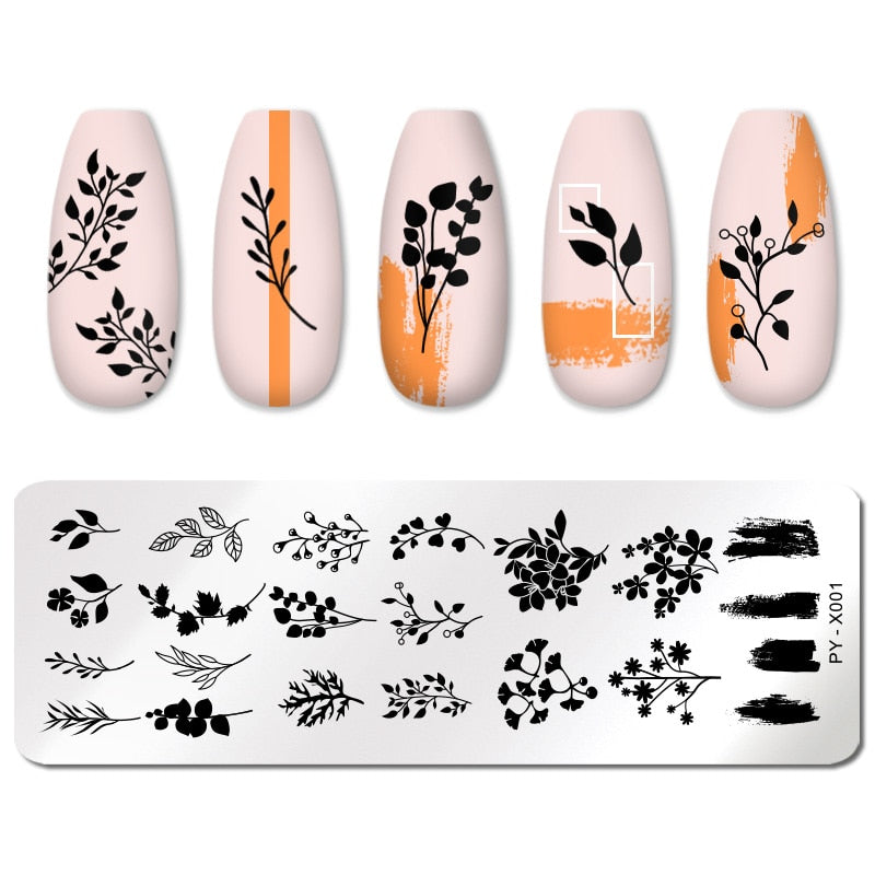 PICT YOU 12*6 cm Nail Art Modèles Estampage Plaque Conception Fleur Animal Verre Température Dentelle Timbre Modèles Plaques Image