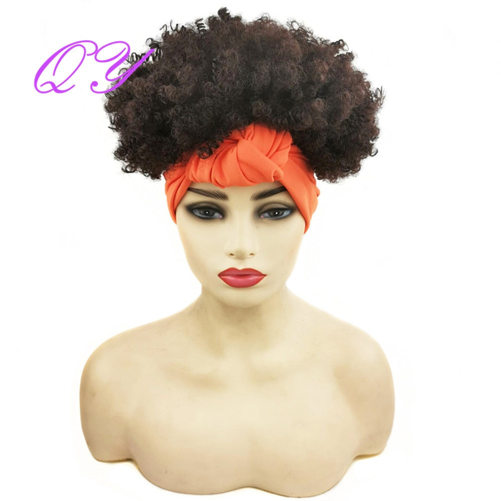 QY Hair Big Afro Kinky Curly Bandeau Perruques