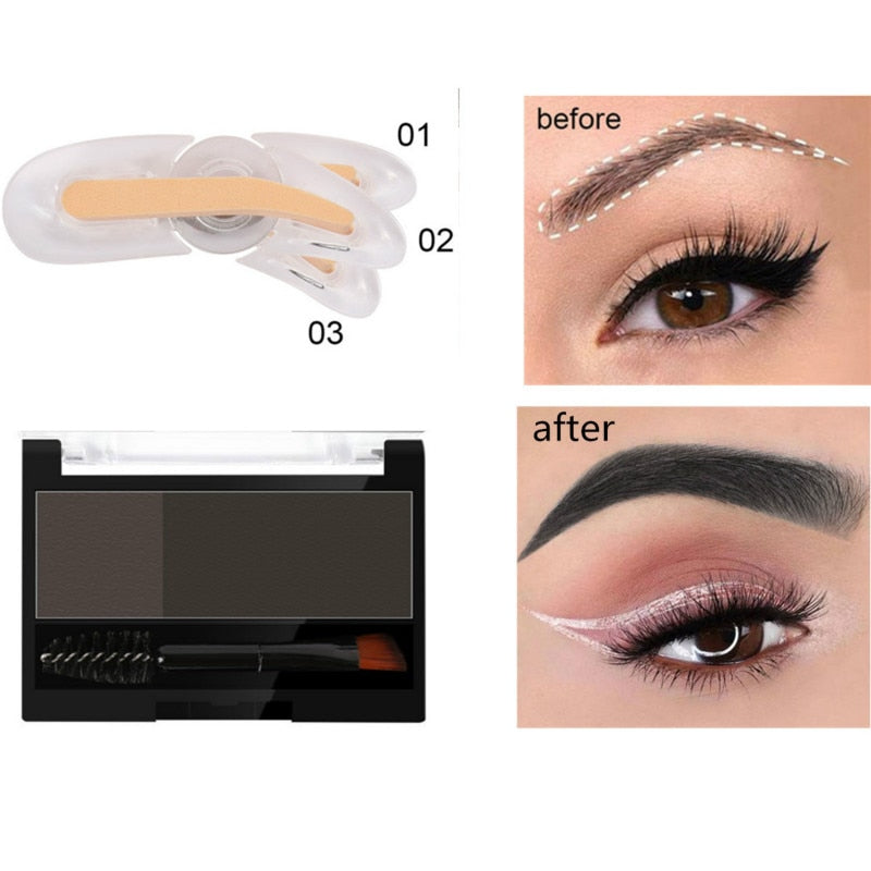 Adjustable Eyebrow Stamp Waterproof Long Lasting Eyebrow Cream Eye brow Enhancers Smooth Powder Palette Eye brow Pigment