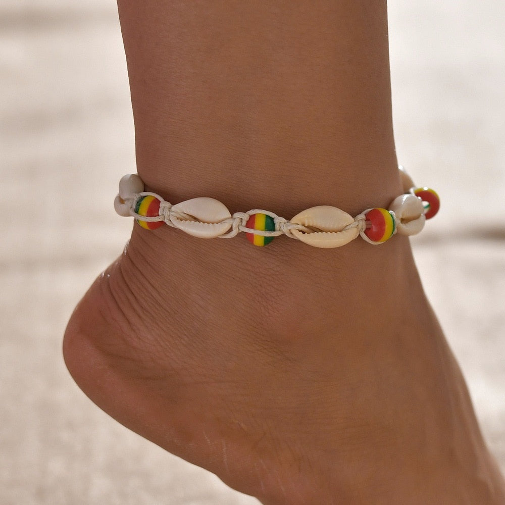 Female Bohemian Shell Anklets