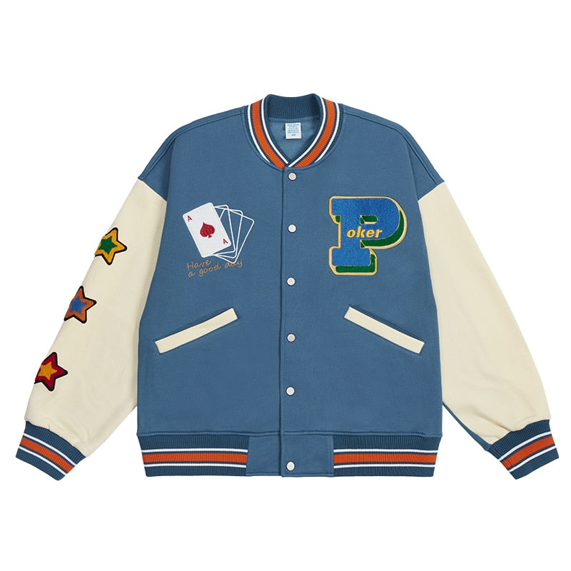 INFLATION Streetwear Vintage Baseball Veste Hommes Haute Qualité Serviette Broderie Veste Couple Polaire Bomber Manteau