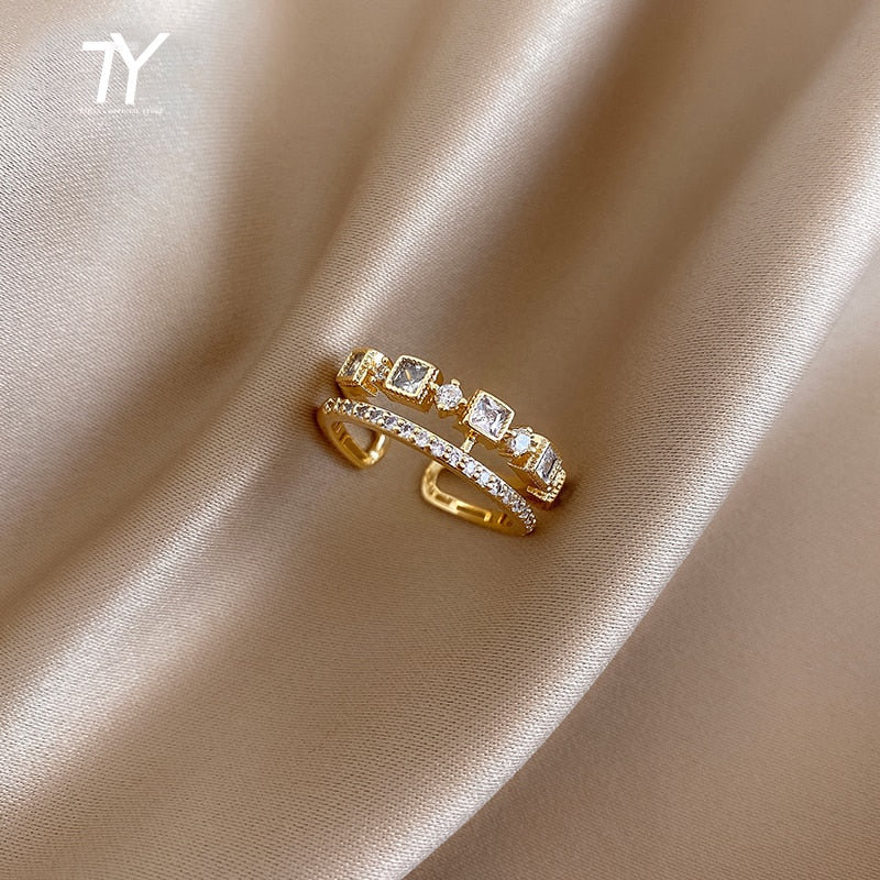 Luxury Zircon Gold Rings