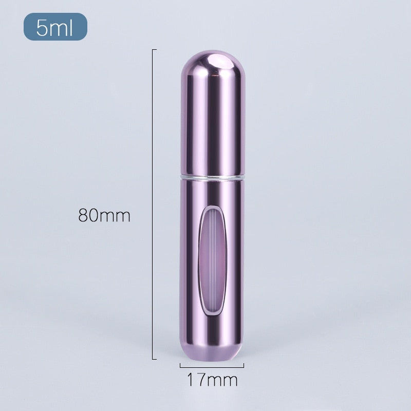 Récipient liquide portatif d'atomiseur de parfum de 5ml pour des cosmétiques Mini bouteille vide d'alcool de jet en aluminium rechargeable pour voyager