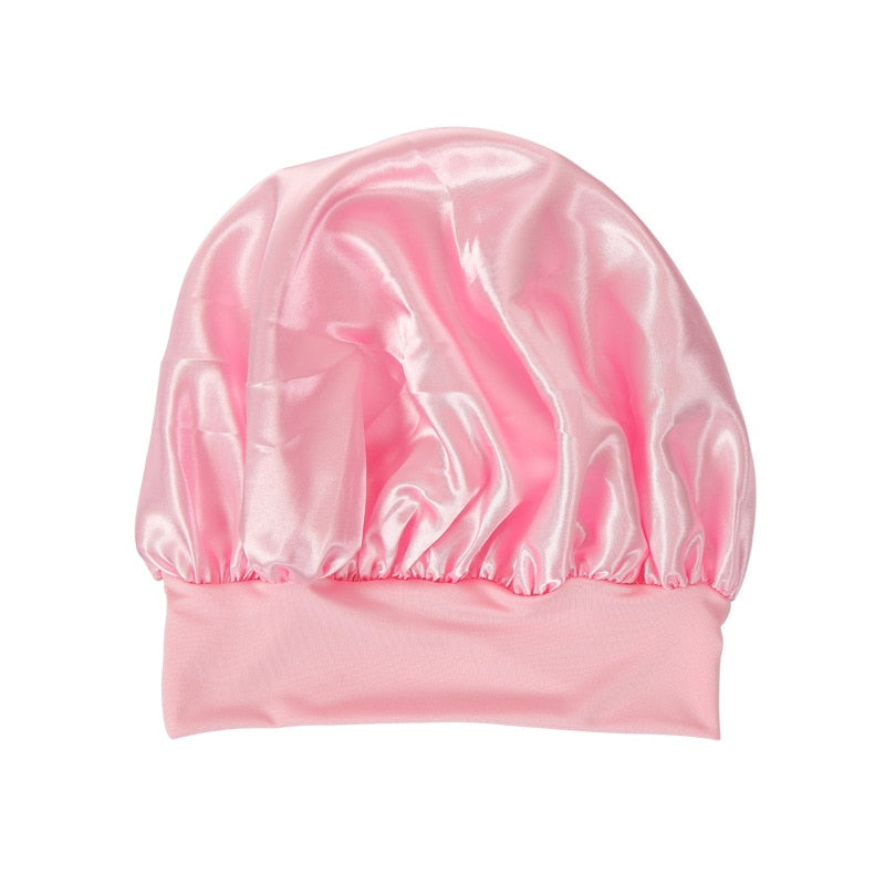 Women Night Sleep Hair Caps Silky Bonnet