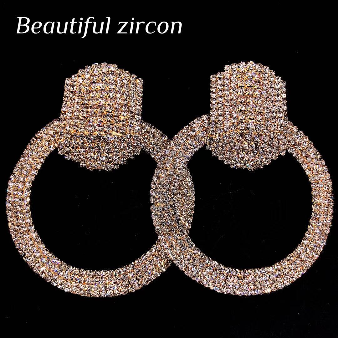 Boucles d'Oreilles Strass grand cercle