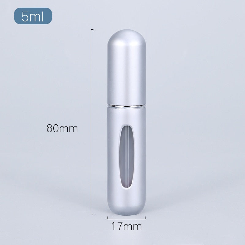 Récipient liquide portatif d'atomiseur de parfum de 5ml pour des cosmétiques Mini bouteille vide d'alcool de jet en aluminium rechargeable pour voyager