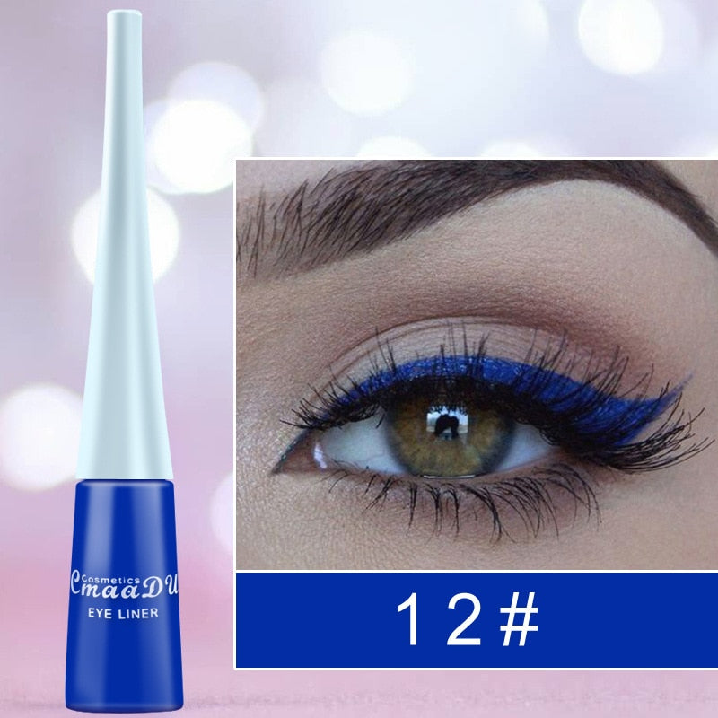 Cmaadu Coloré Liquide Eyeliner Bleu Étanche Longue Durée Diamant Mat Eyeliner Gel Femmes Maquillage Cosmétiques HF153