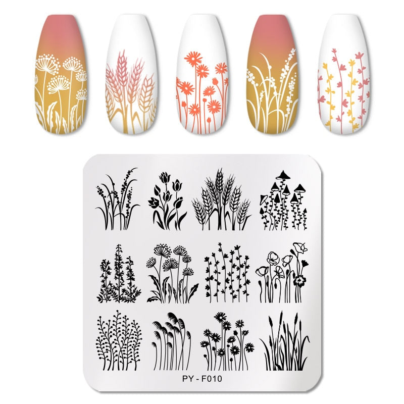 PICT YOU 12*6 cm Nail Art Modèles Estampage Plaque Conception Fleur Animal Verre Température Dentelle Timbre Modèles Plaques Image