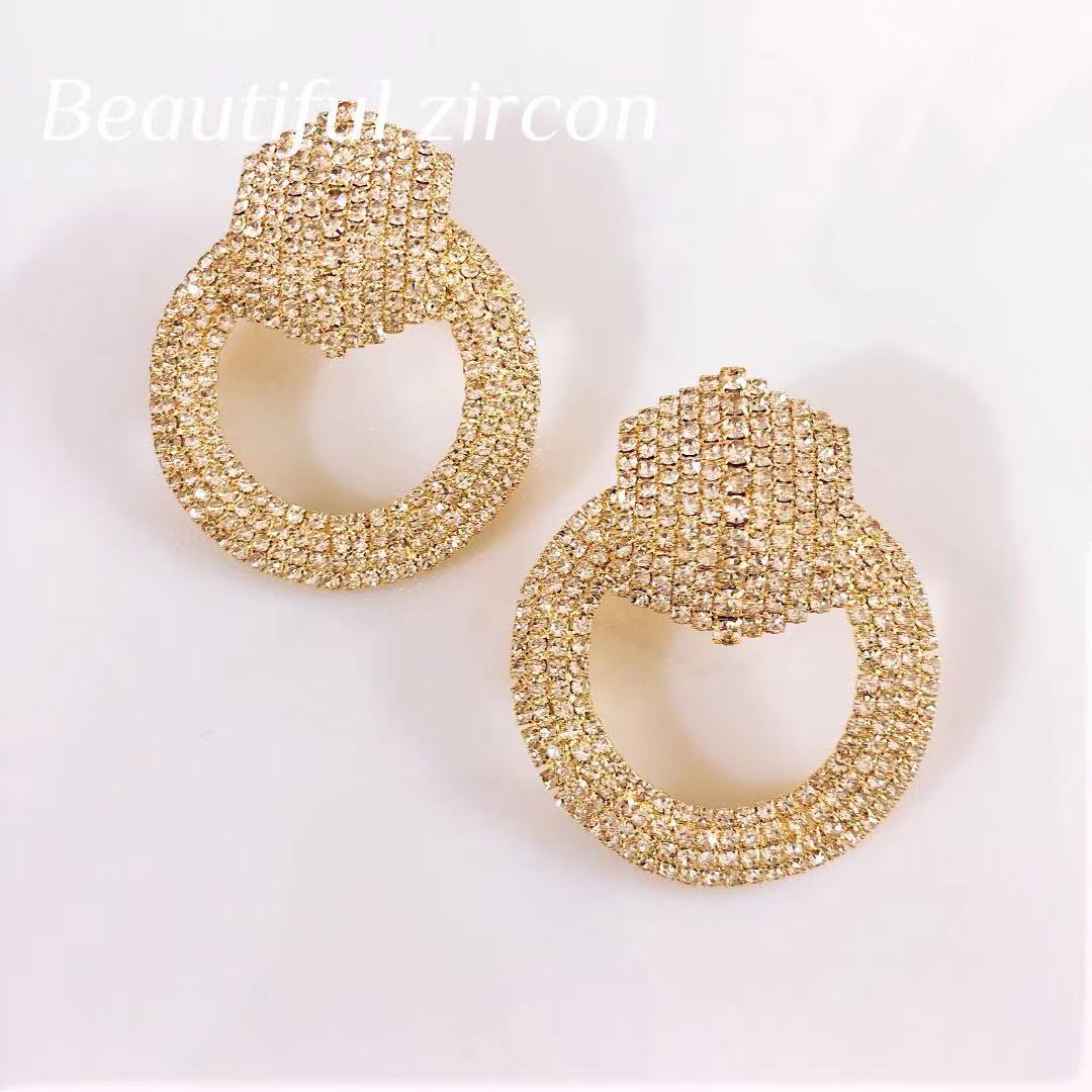 large circle Rhinestone Earrings