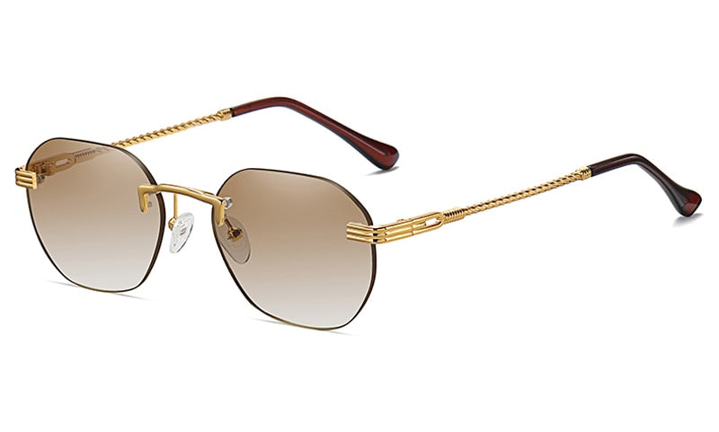 Peekaboo brown gold metal ladies sunglasses