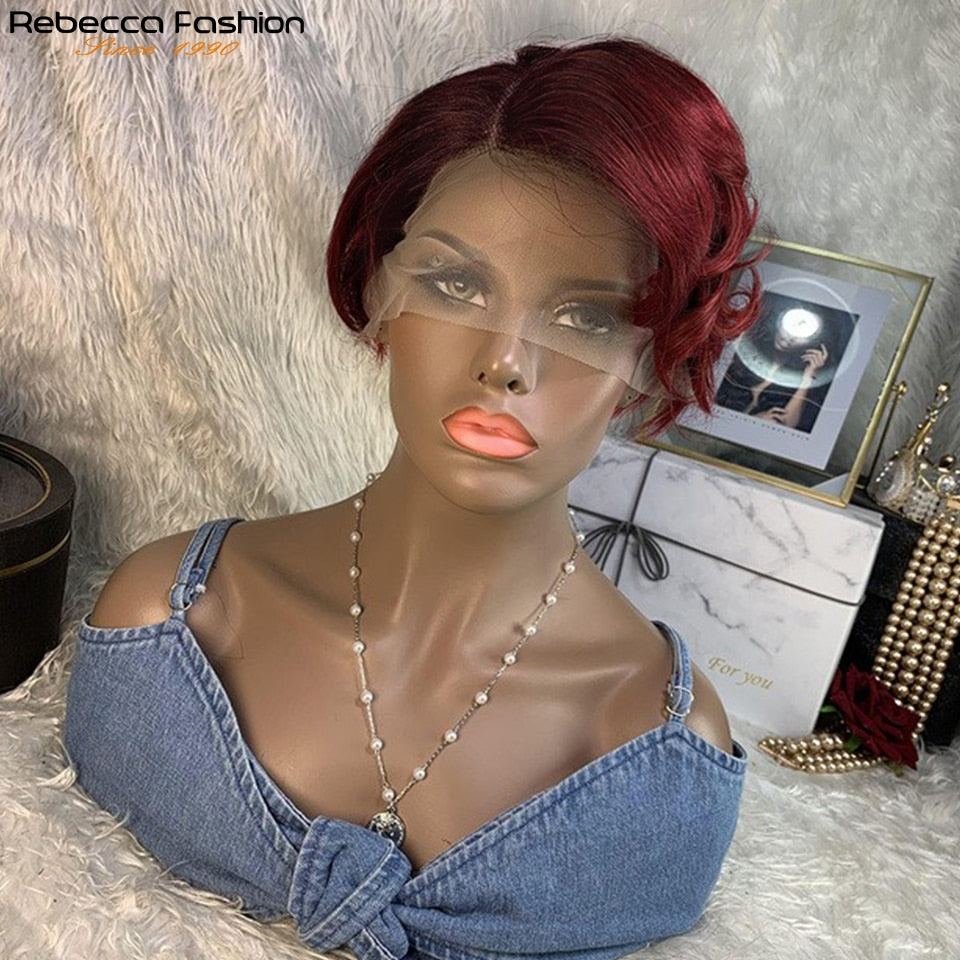 Pixie Cut Wig 13x6x1 T Part Dentelle Transparente Brésilienne