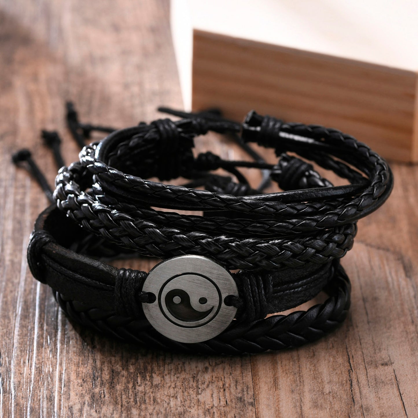 Vnox 4Pcs/ Set Braided Wrap Bracelets