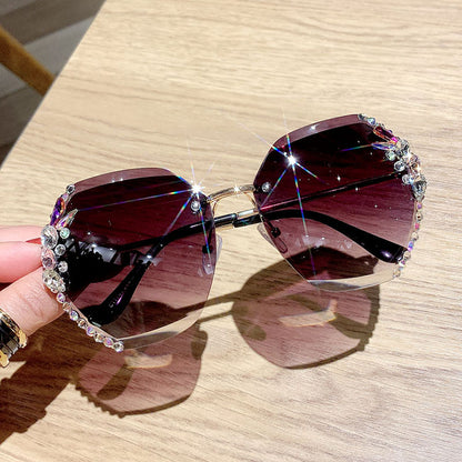 Fashion Vintage Rimless Sunglasses Women