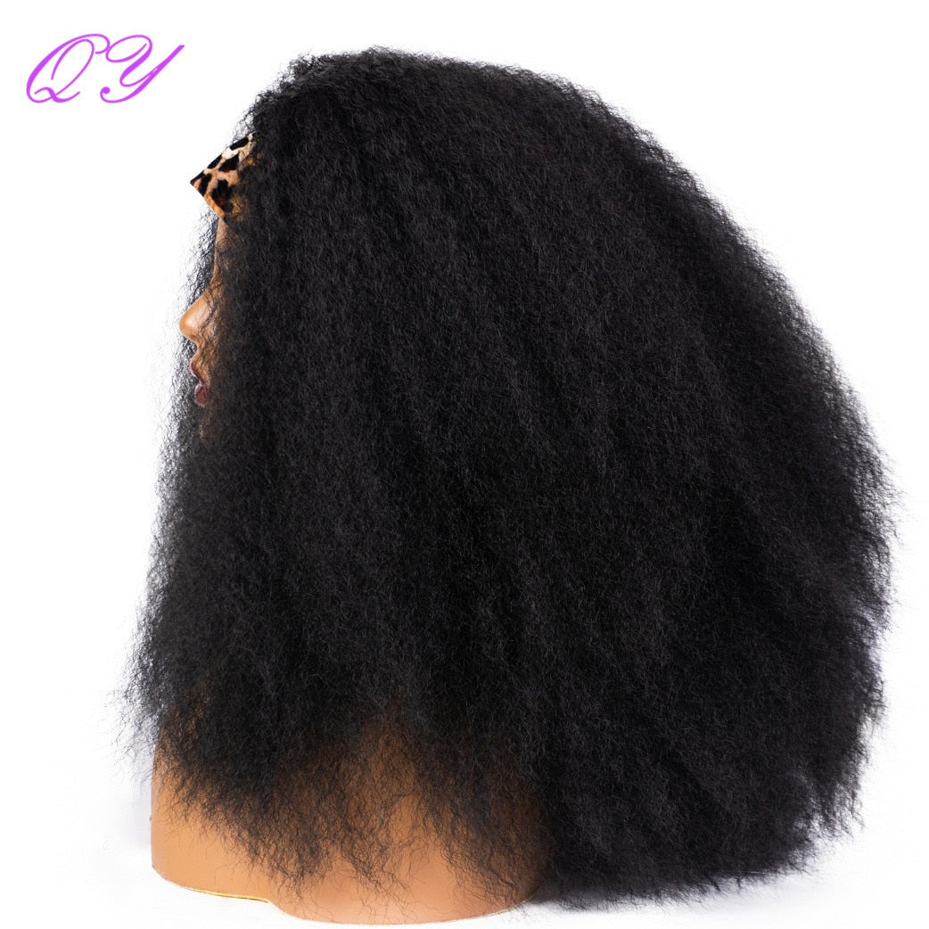 QY Hair Big Afro Kinky Curly Bandeau Perruques