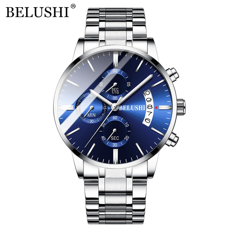 BELUSHI Montres Homme Full Steel Chronograph