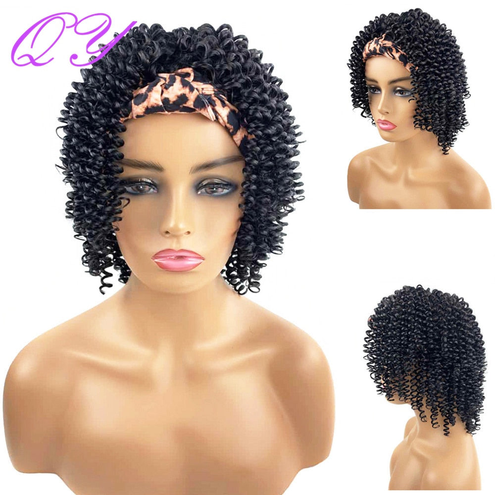 QY Hair Big Afro Kinky Curly Bandeau Perruques