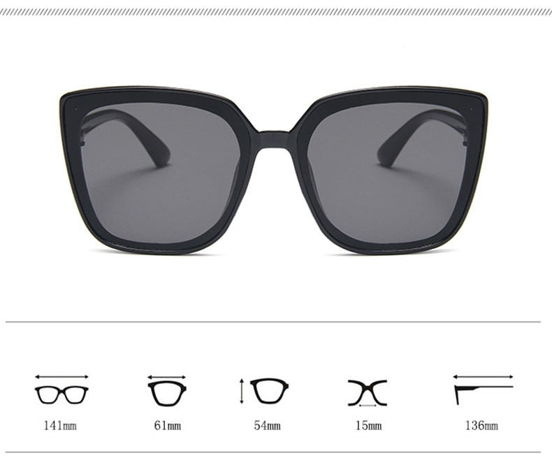 Fashion Plastic Cat Eye Oversized Sunglasses