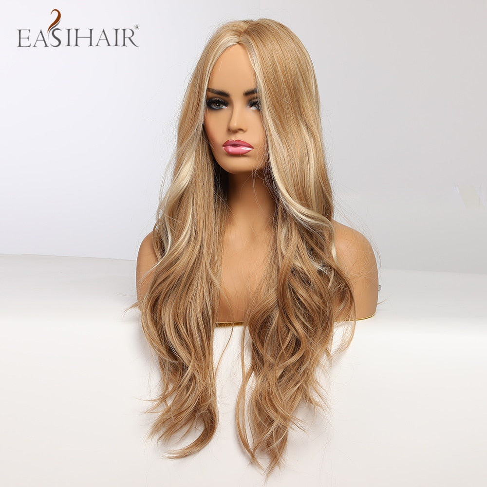 EASIHAIR Long Body Wave Light Brown Wigs