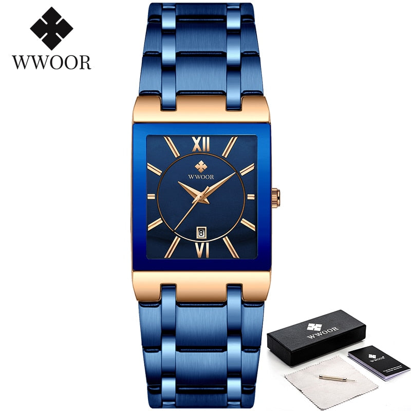 Relogio Masculino WWOOR Gold Watch