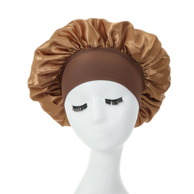 Women Night Sleep Hair Caps Silky Bonnet