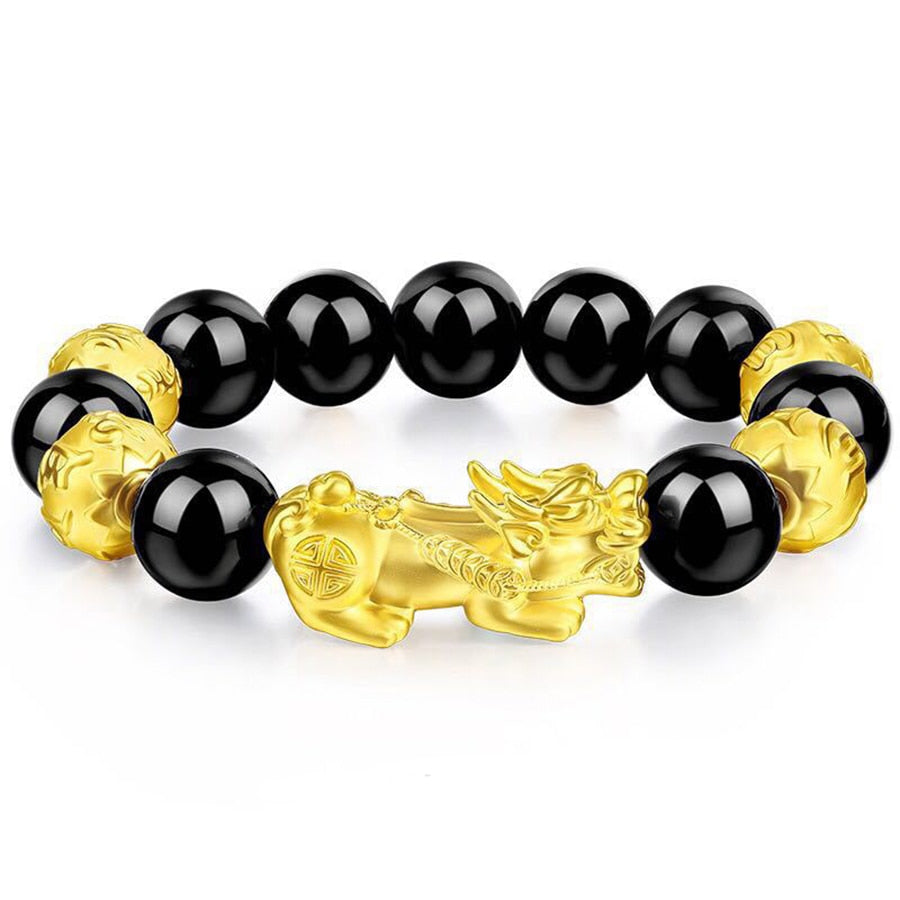 Feng Shui Obsidian Stone Beads Bracelet