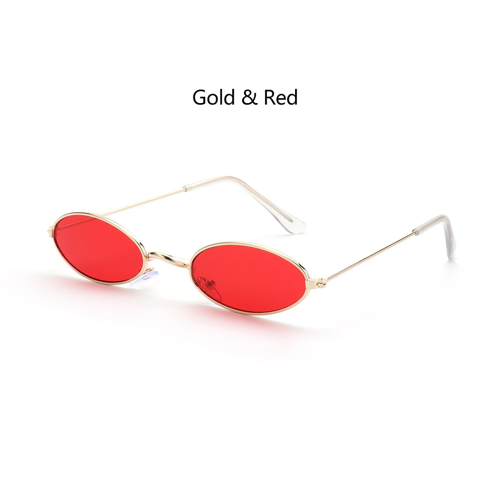 1PC Unisex Retro Small Frame Oval Sunglasses