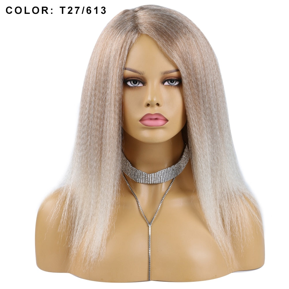 14 Inch Synthetic Yaki Hair Wig Natural