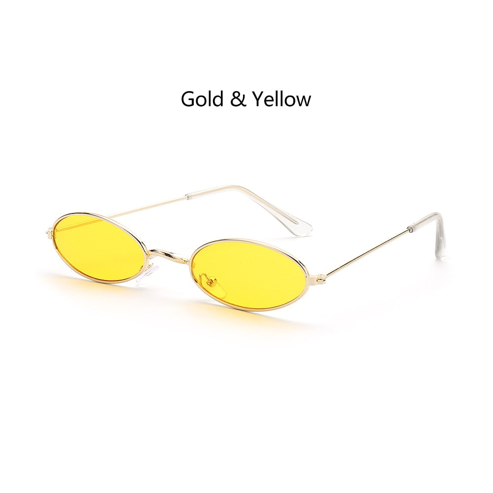 1PC Unisex Retro Small Frame Oval Sunglasses