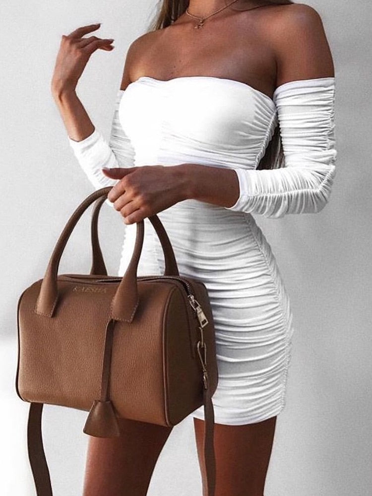 Sexy Off Shoulder Long Sleeve Dress