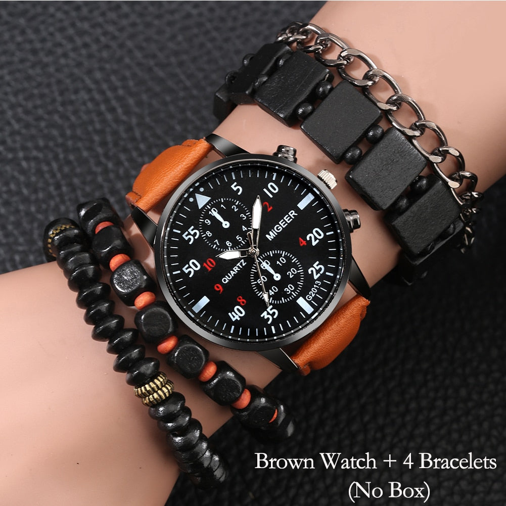 Personality Men Watch Bracelet Sets