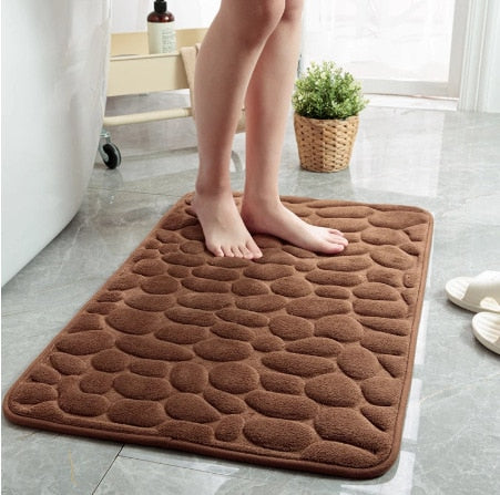 Tapis de bain en relief pavé de salle de bain tapis antidérapants dans le lavabo baignoire tapis de sol latéral salle de douche paillasson coussin en mousse à mémoire de forme