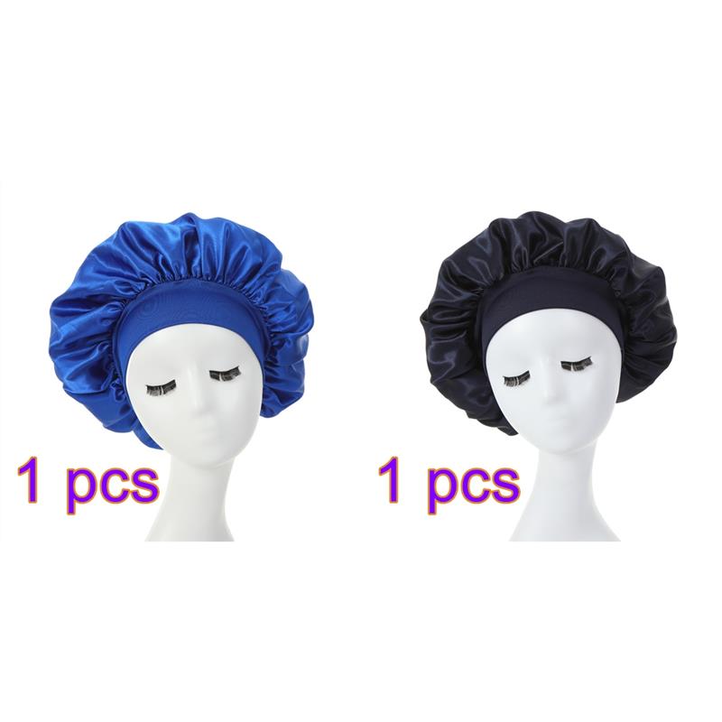 Women Night Sleep Hair Caps Silky Bonnet