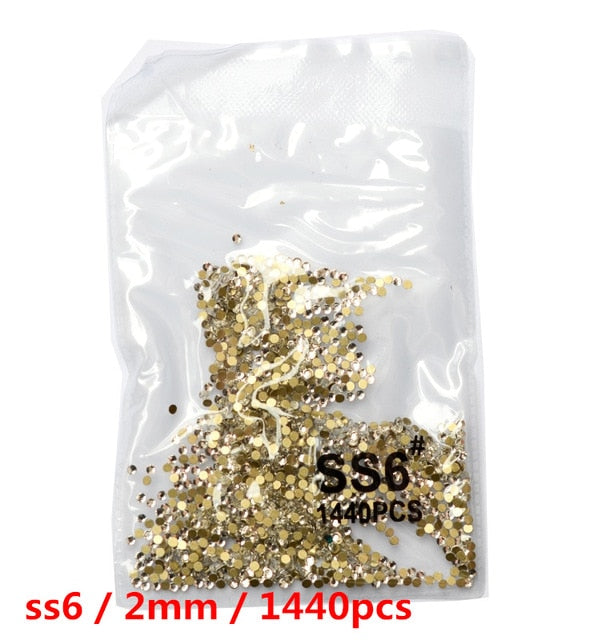 1440pcs Clear Crystal FlatBack Nail Art