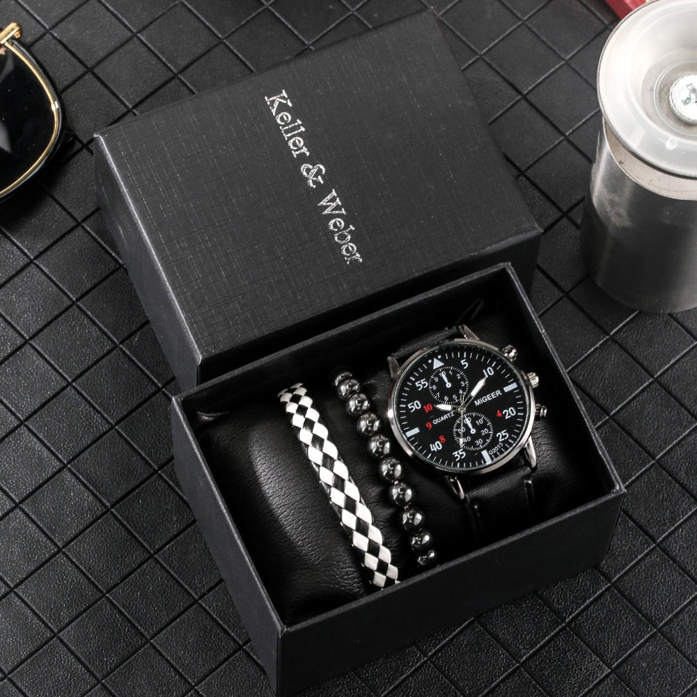 Personality Men Watch Bracelet Sets